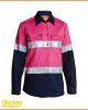 Bisley Women's Taped Hi-Vis Two-Tone Cool Lightweight Drill Shirt