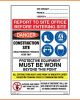 Construction Multi Site Safety Signs - 900x600mm