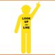 Yellow Cutout Safety Construction Worker [Pointing Up -  Look Up and Live]