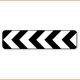 Uni-Directional Hazard Marker Sign - 1600x400mm - Class 1 Reflective Aluminium [D4-1-1]